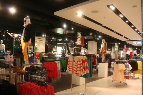 Topshop’s flagship combines many different departments, including make-up and accessories, while twin mannequins are an eye-catching feature throughou